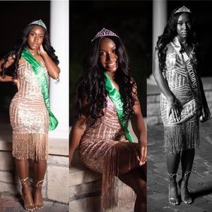 Rose gold sequins ASOS dress